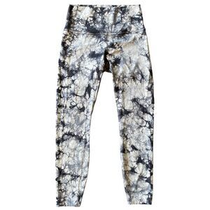 Lululemon Wunder Under High Rise 25” Athletic Leggings Shibori White/Gray Size 6
